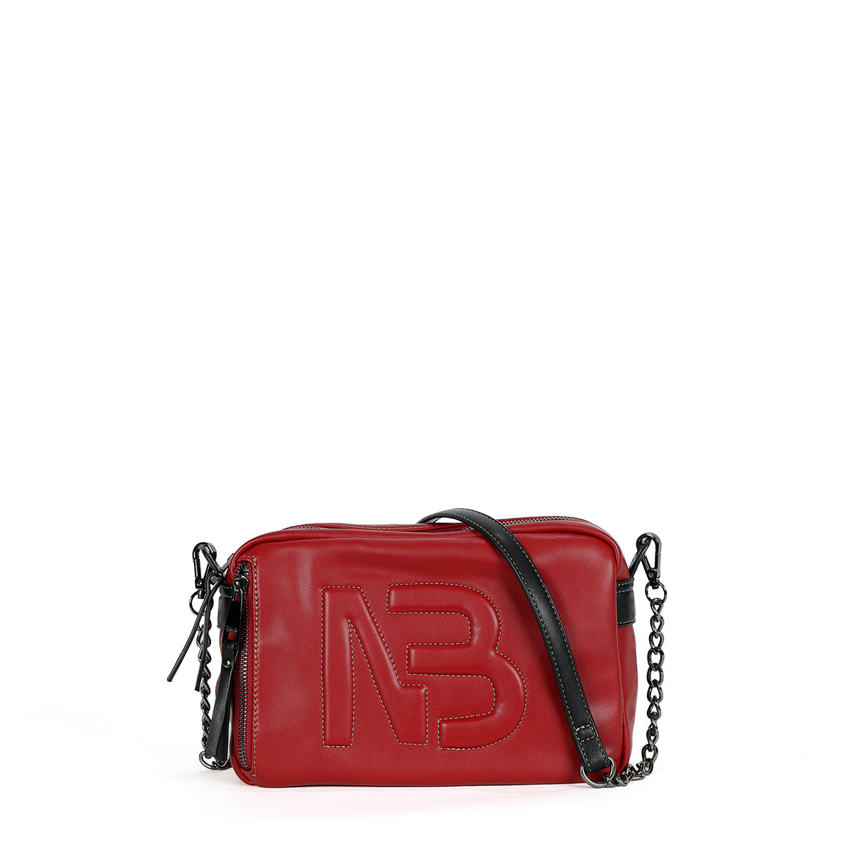 BINNARI - OLIVA SMALL CROSSBODY BAG WITH ADJUSTABLE STRAP - RED