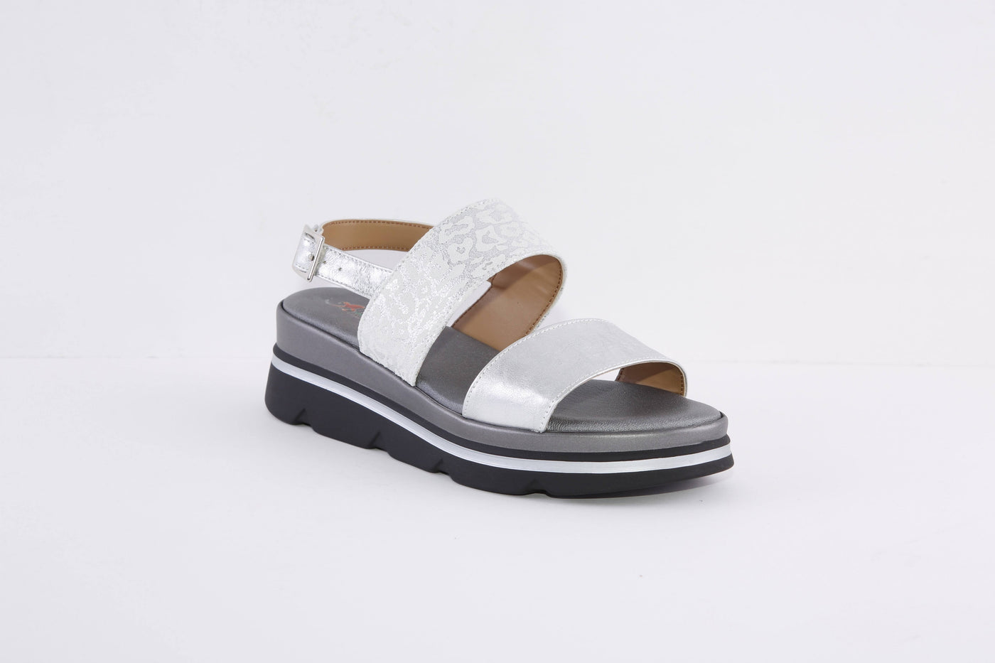 REPO - 83252 LOW WEDGE FASHION SANDAL - SILVER